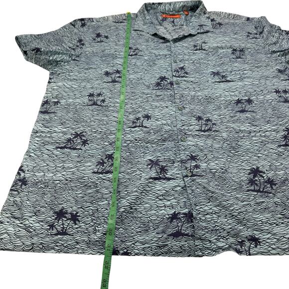 TORI RICHARD Blue Purple Waves 100% Cotton Lawn Button Up Shirt Size 3X Mens - Picture 6 of 6